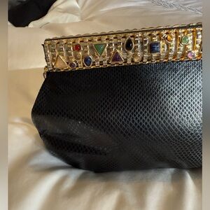 Rare Judith leiber Semi Precious Stones Embellished Clutch / should bag